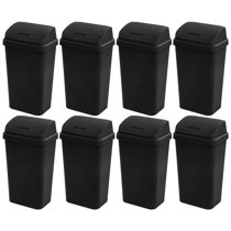 Hefty 13.5 gal Plastic Kitchen Swing Top Trash Can, Black