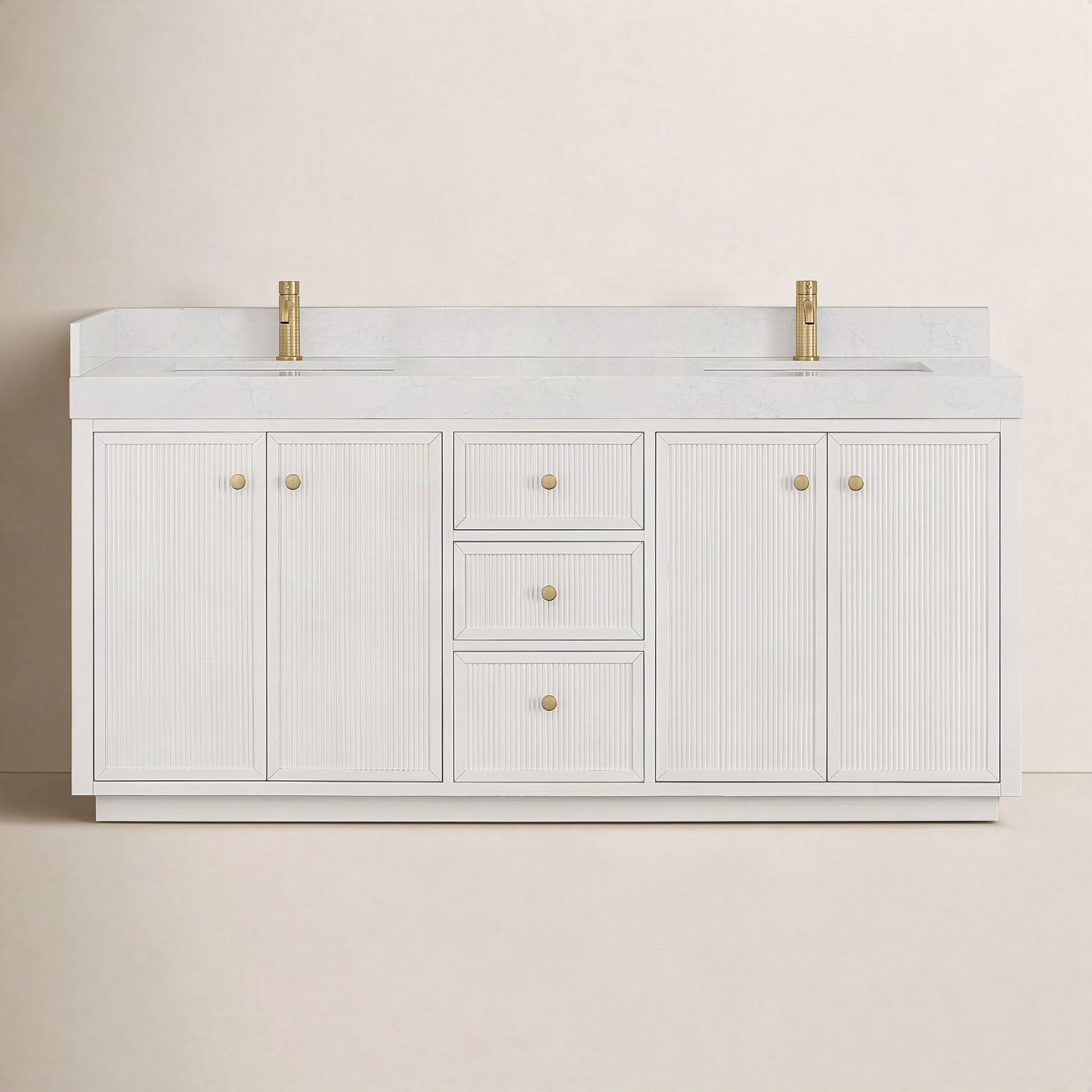 Thea 72" Double Bathroom Vanity, White