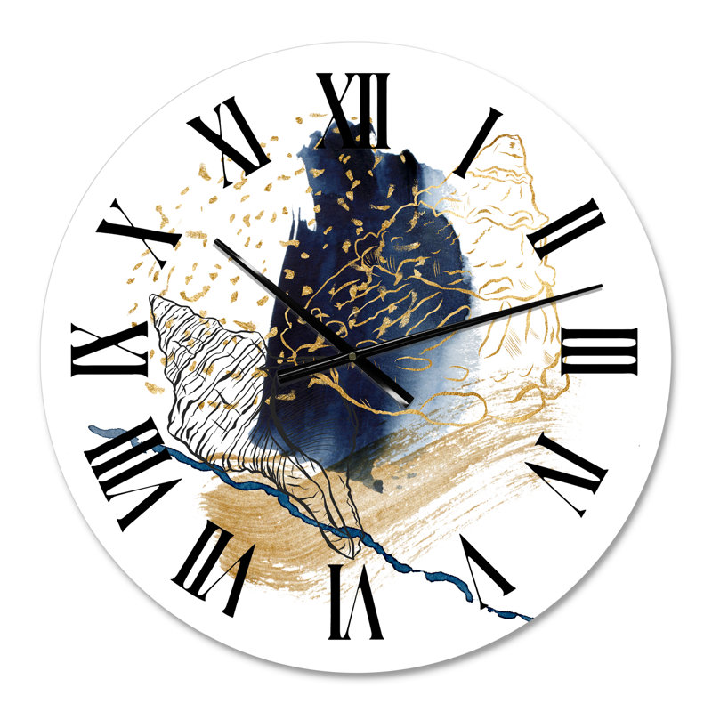 Coquille dorée avec art marin, Surdimensionné