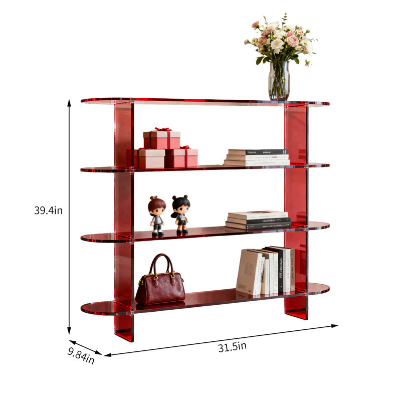 Simple Acrylic Red Display Cabinet
