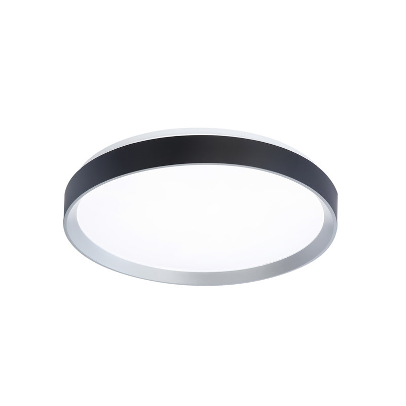 Plafonnier encastré en acrylique Keithen, Platine / noir mat, H 3,25 po x l 18,9 po x P 18,9 po