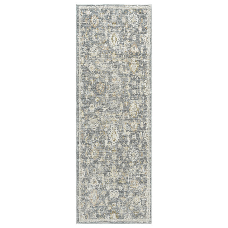 Fortuna Traditional Floral Filigree Performance Woven Indoor Area Rug, 2'7" x 7'10"