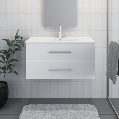 Munnsville 36'' Single Bathroom Vanity with Ceramic Top