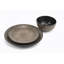 Waterside 24PC Black Pad Printing Dinner Set