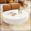 Table basse élégante avec plateau de table épais, table de bout à tambour moderne et base robuste pour le salon ON-TREND