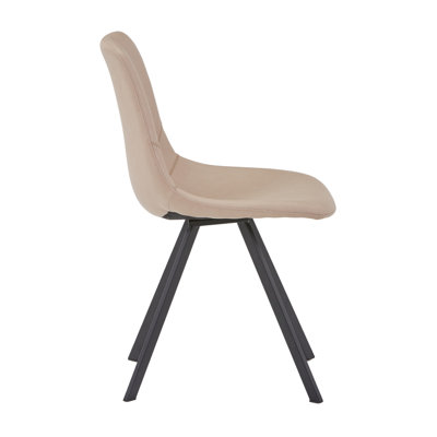 Annalise Mid-Century Modern Leather Dining Chair – Ergonomic Waterfall Seat & Powder-Coated Iron Legs