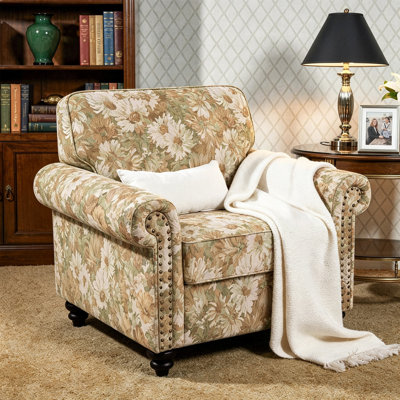 Upholstered Cotton Blend Armchair