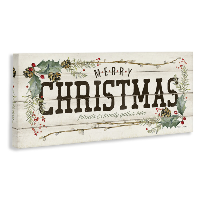 Panneau rustique «Merry Christmas Friends and Family», H 17 po x l 40 po x P 1,5 po
