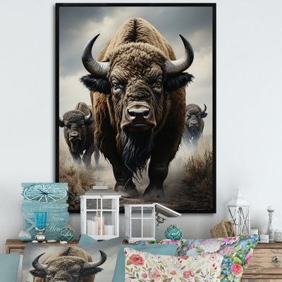 «Bison Guardians Of The», reproduction d'art sur toile