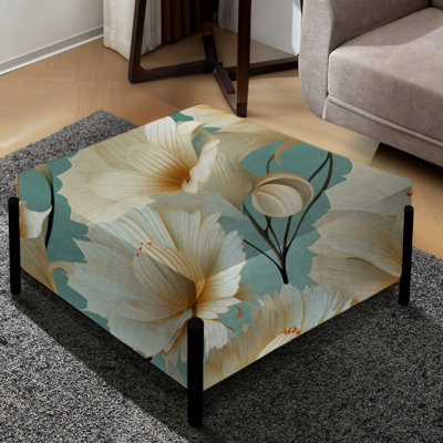 Seashell Harmony - motif tropical - grand repose-pieds carré tropical