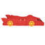 Lit plateforme rouge pour voiture de course avec roues et lattes robustes, garantissant un bon repos et des roues à lattes stables, assurant la nuit-1893591789