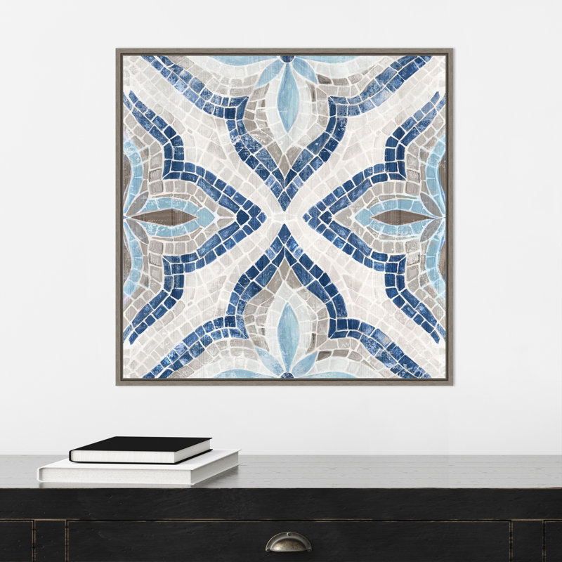 Carreau marocain bleu Carnbrock par Eva Watts, H 22 po x l 22 po x P 2 po