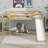 Twin Elevated Bed With Ladder And Slide Loft Design Including Safety Guardrails-1276369545