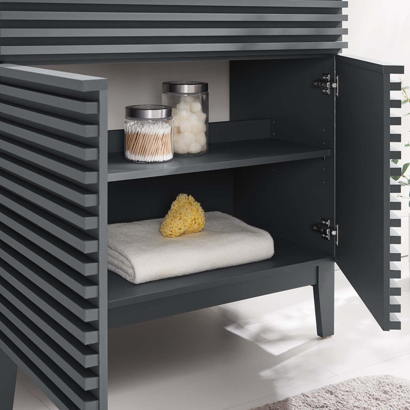Base de meuble-lavabo simple 36 po Render, gris
