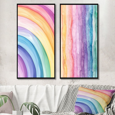 Luminous Dream of Rainbow I - art mural sur toile, paysages traditionnels 2 pièces