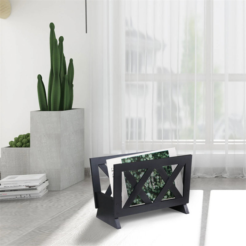 Angee Solid Wood Free Standing Magazine Rack
