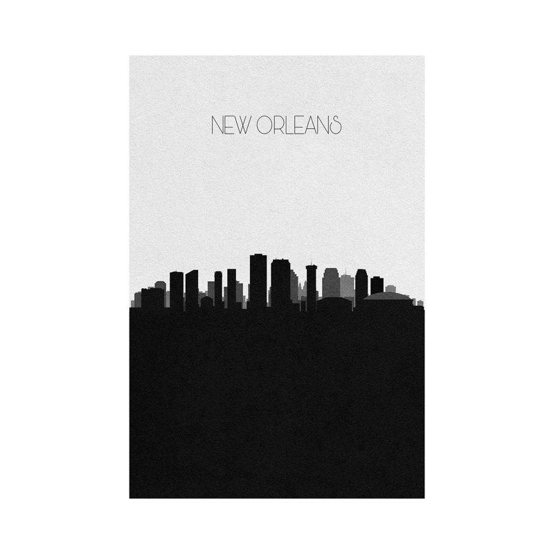 New Orleans, Louisiana City Skyline 1 Piece Wrapped Canvas Wall Art, 101.6 cm H x 66.04 cm W x 1.91 cm D