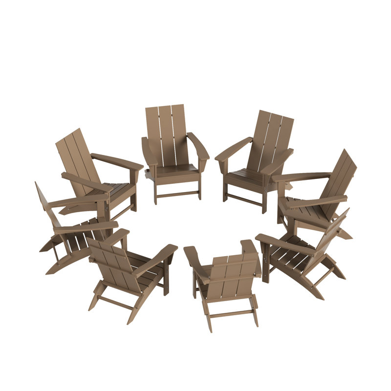 Joubert Foldable Outdoor Adirondack Set, Brown