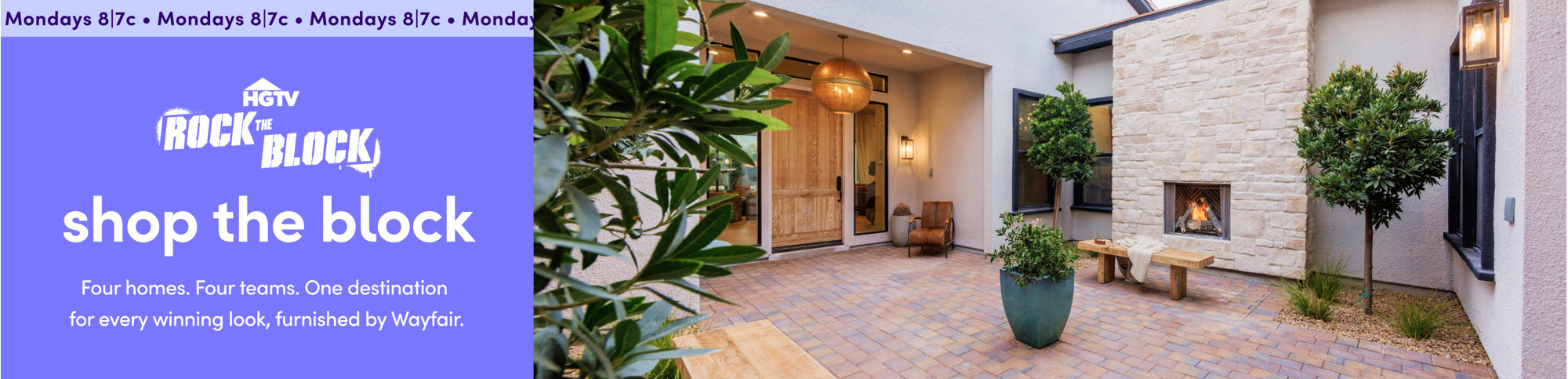 HGTV Rock the Block, shop the block, four winning homes all furnished by Wayfair