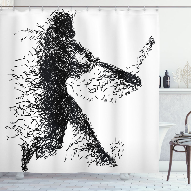 Ensemble de rideau de douche + crochets, H 70 po x l 69 po