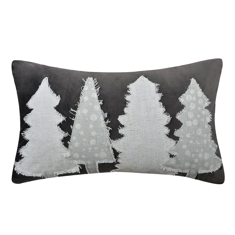 JWH Christmas Decor Appliqued Velvet Pillow Cover | Wayfair