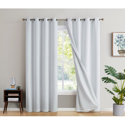 Alis Solid Color 100% Blackout Thermal Grommet Curtain Panels