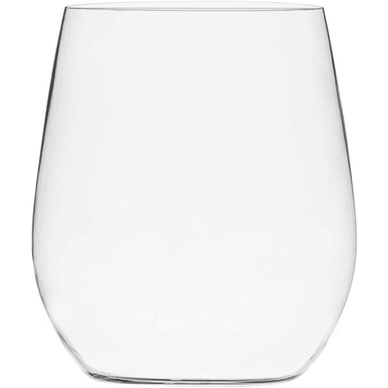 Clear BPA-Free Recyclable Plastic Stemless Wine Tumblers, 48-Pack