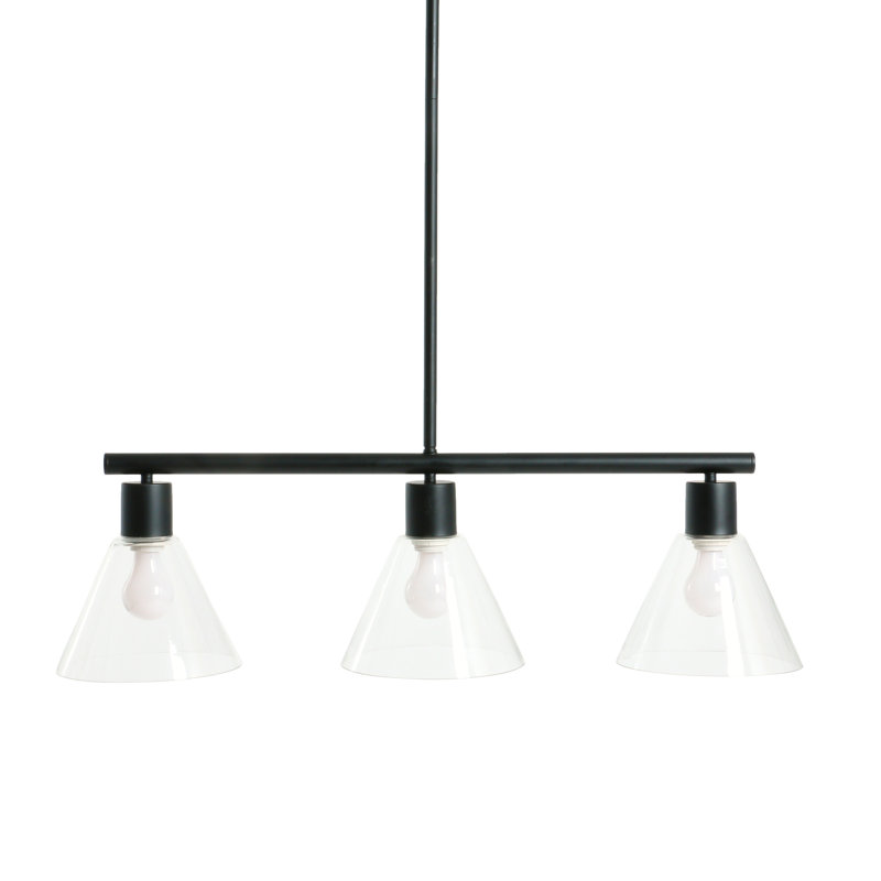 Lustre moderne en métal et verre, Noir, noir, noir, noir
