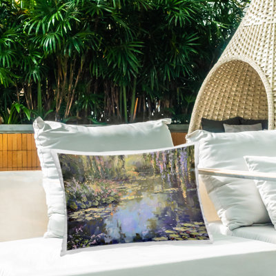 Stupell Industries Morning on Lily Pond Design by LSR Design Studio Outdoor Printed Pillow