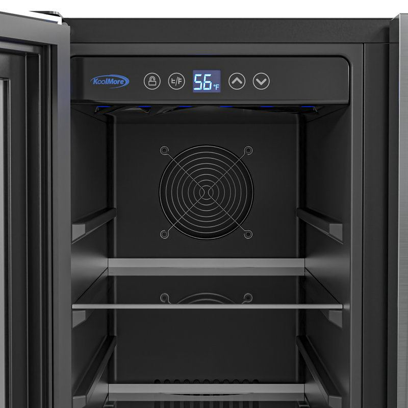 Koolmore 24 in. Width 21 Bottles and 60 Cans Dual Zone Freestanding/Built-In Wine & Beverage Refrigerator.