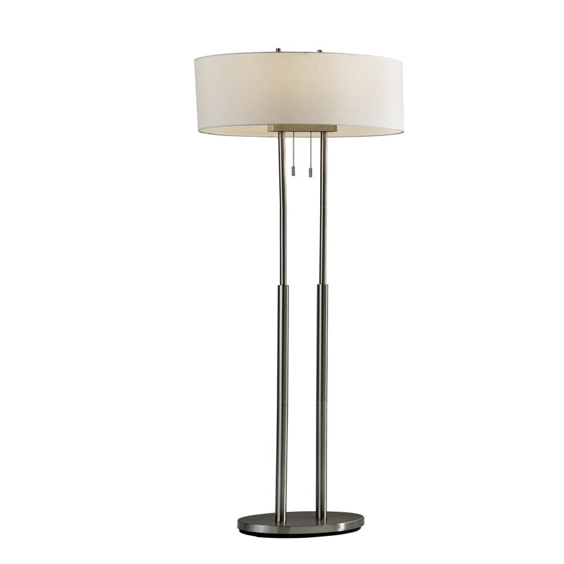 Lampe sur pied 62 po Amarilla, Acier satiné