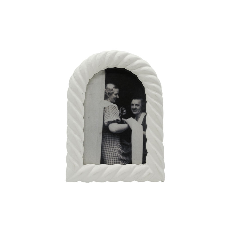 Foreside Home & Garden 4x6 Arched Picture Frame White MDF & Glass