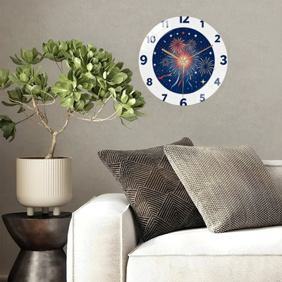 Horloge murale silencieuse en verre trempé de 30 cm, motif « Cadran avec flammes », sans tic-tac, fonctionne avec des piles AA (non incluses), décoration artistique pour la maison