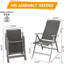 Chaises de patio inclinables pour l'extérieur en aluminium