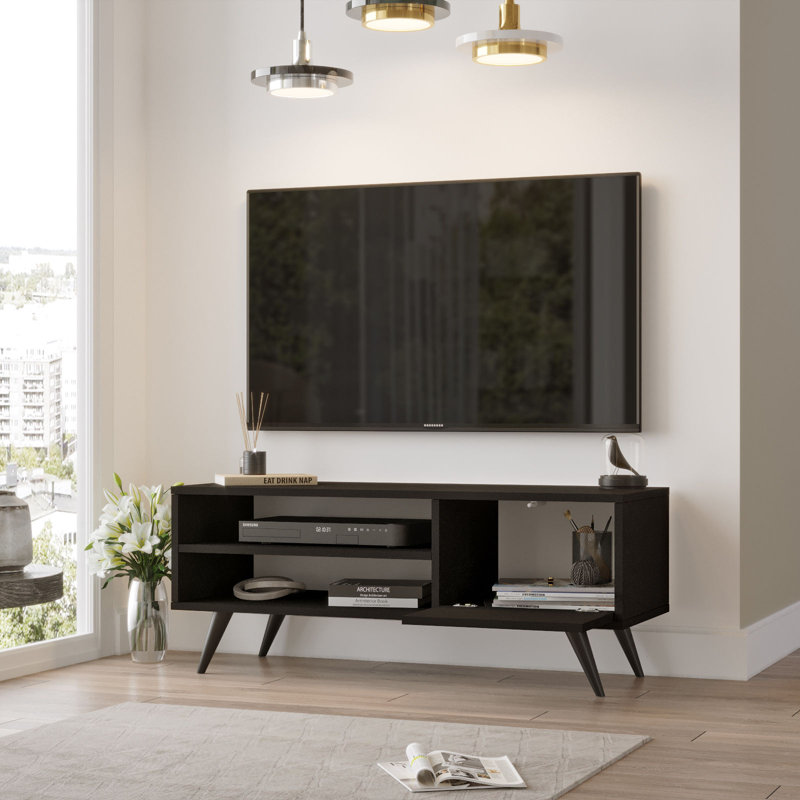 Stacie Unfinished TV Stand for TVs up to 49", Black