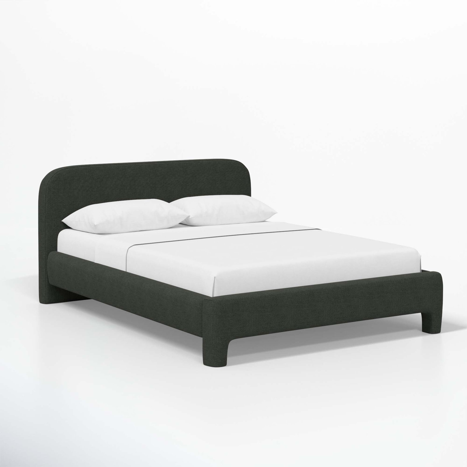 Illy Upholstered Bed, Queen, Classic Black Linen