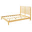 Structure de lit plateforme en bois massif de qualité supérieure avec tête de lit à lattes horizontale de qualité supérieure, mobilier de chambre moderne en bois naturel, capacité de poids de 600 lb, aucun sommier requis, convient à tous les matelas-1582944101-1582944103