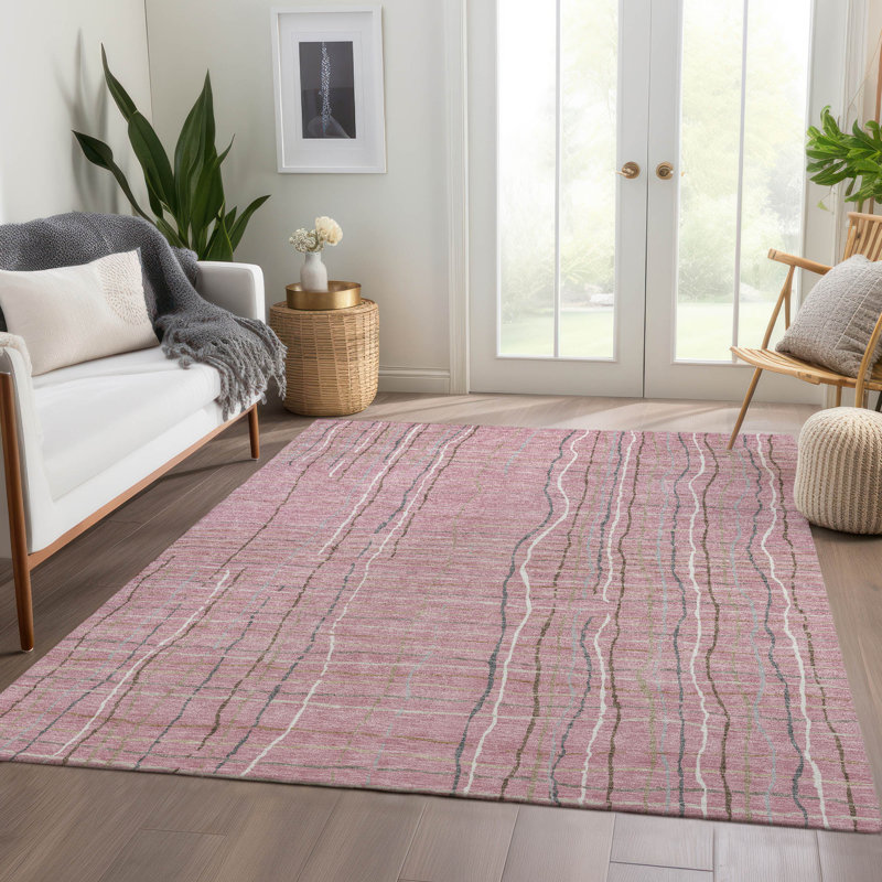 Premium Machine Washable Cortes AMF998 Stripes Rug, Rectangle 10' x 14'
