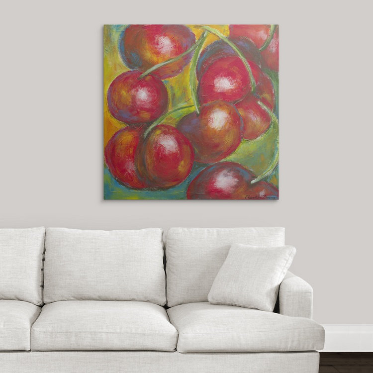 « iii » chariklia zarris, reproduction d’art Abstract Fruits, H 35 po x l 35 po x P 1,5 po, Toile