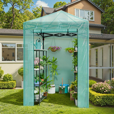 Pop Up Walk-in Greenhouse For Outdoors,protable Greenhouse With Roll-up Door