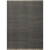Textures Wool Geometric Area Rug in Black