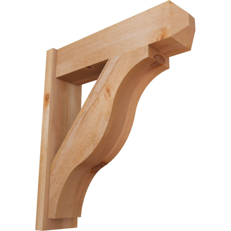 Persienne en bois rustique Funston Craftsman, P 30 po x H 34 po, Cèdre rouge de l'Ouest de 8 po (sciage brut)