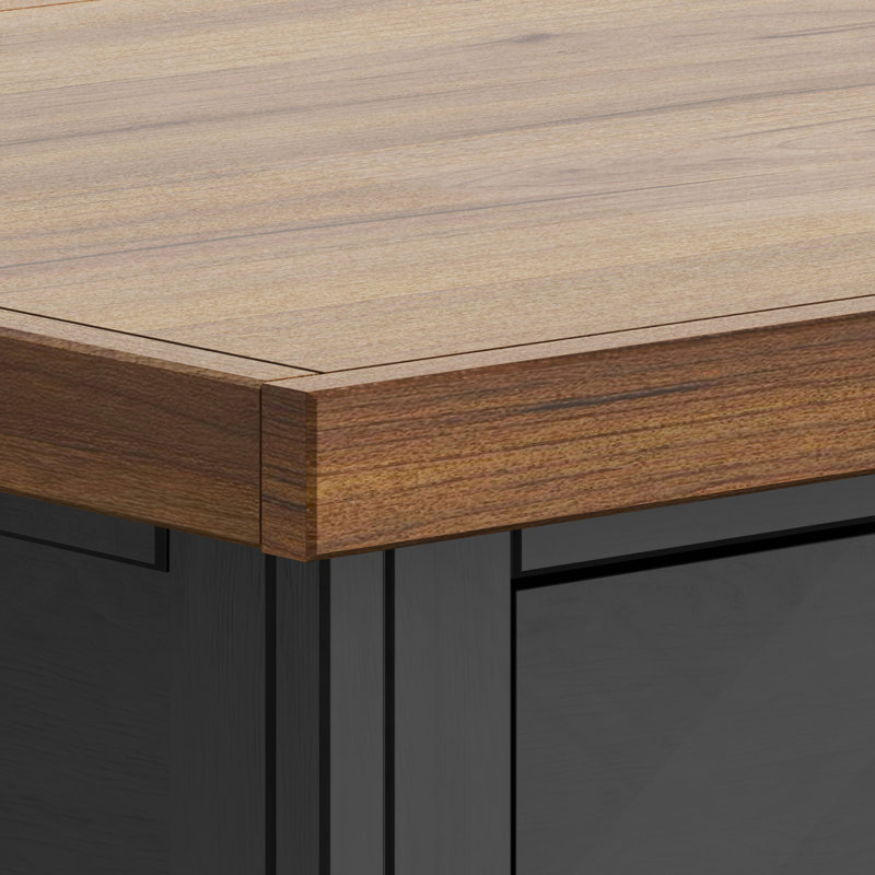 Bureau d'écriture Brixham de 53 po, sans assemblage requis, Noir / whisky
