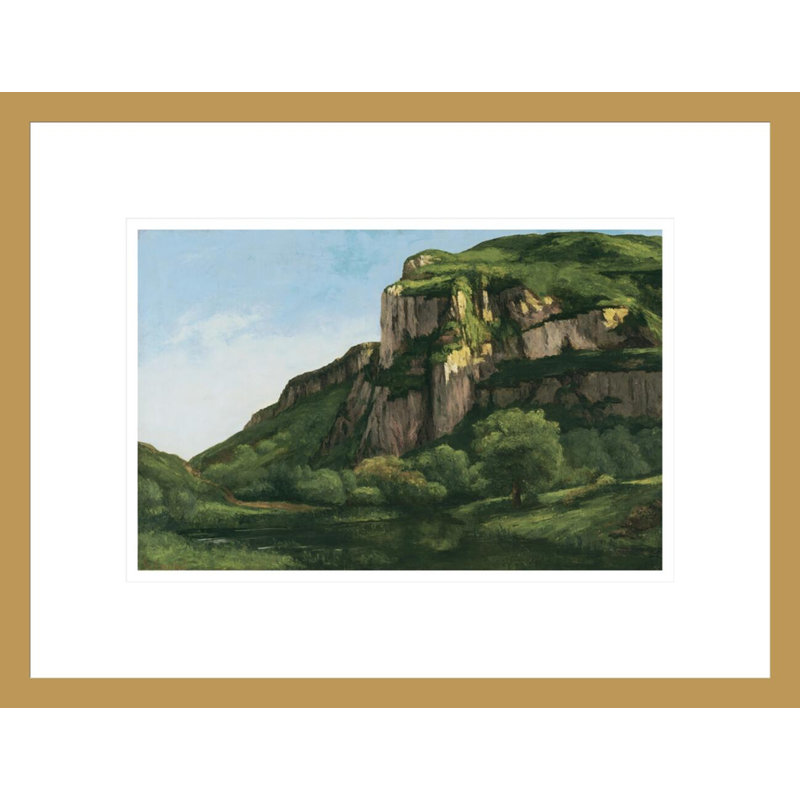 «Rocks at Mouthier» par Gustave Courbet, impression giclée encadrée, H 12,9 po x l 16,75 po