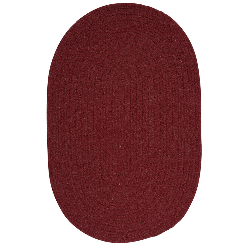 Tapis rouge tressé à la main Markala, Tapis de couloir ovale 2 pi x 10 pi