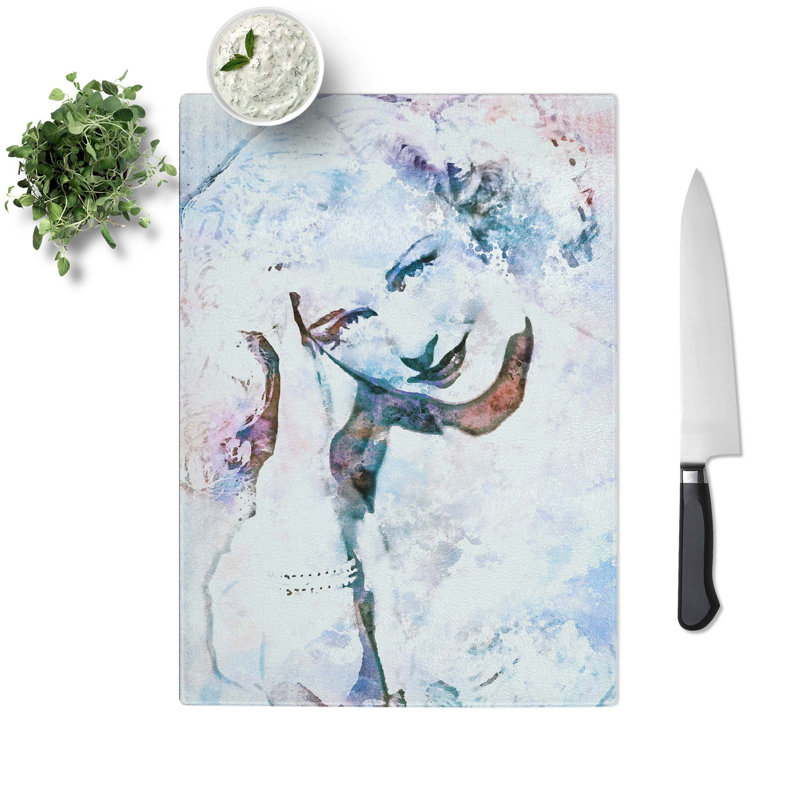 Glass Ginger Rogers in Abstract Chopping Board, 39 cm W x 28.5 cm L