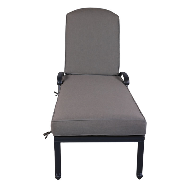 Chaise longue réglable en métal avec coussin Kaneidra , Ardoise Cast