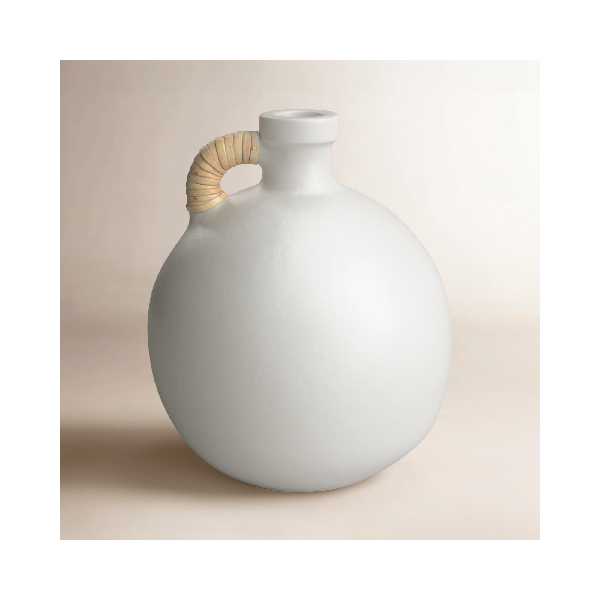 Winslet Terracotta Table Vase, White, 10.95" H x 9.35" W x 9.35" D