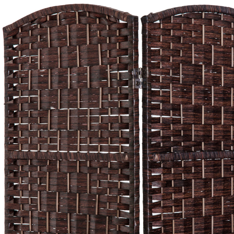 Cloison 3 panneaux Brown Weave - 6 pi de hauteur. Écran d'intimité artistique avec style. Idéal pour les petits espaces et les appartements. Panneaux hauts portatifs pliables, brun. Espaces. Conception. Rangement facile à plier