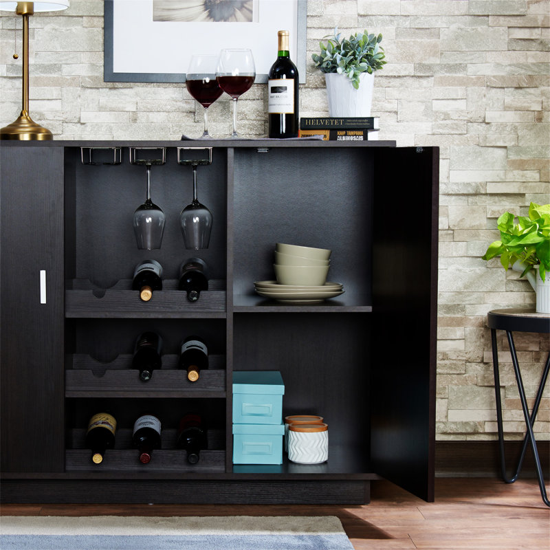 Chaz Server with Stemware Rack in Espresso,Dining cabinet,Buffet table,Credenza